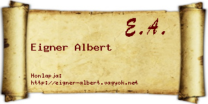 Eigner Albert névjegykártya